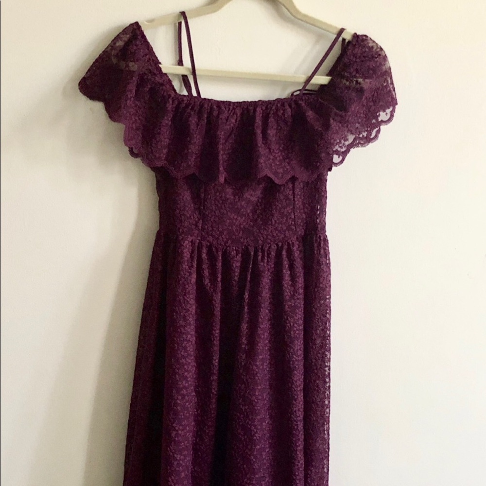 Plum Midi Lace Dress